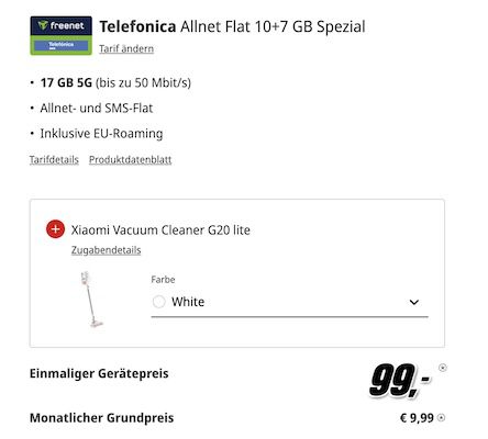 Über 120€ Gewinn 🤯🔥 Xiaomi 14T + Akku Staubsauger + o2 Allnet 5G 17GB für 9,99€ mtl.