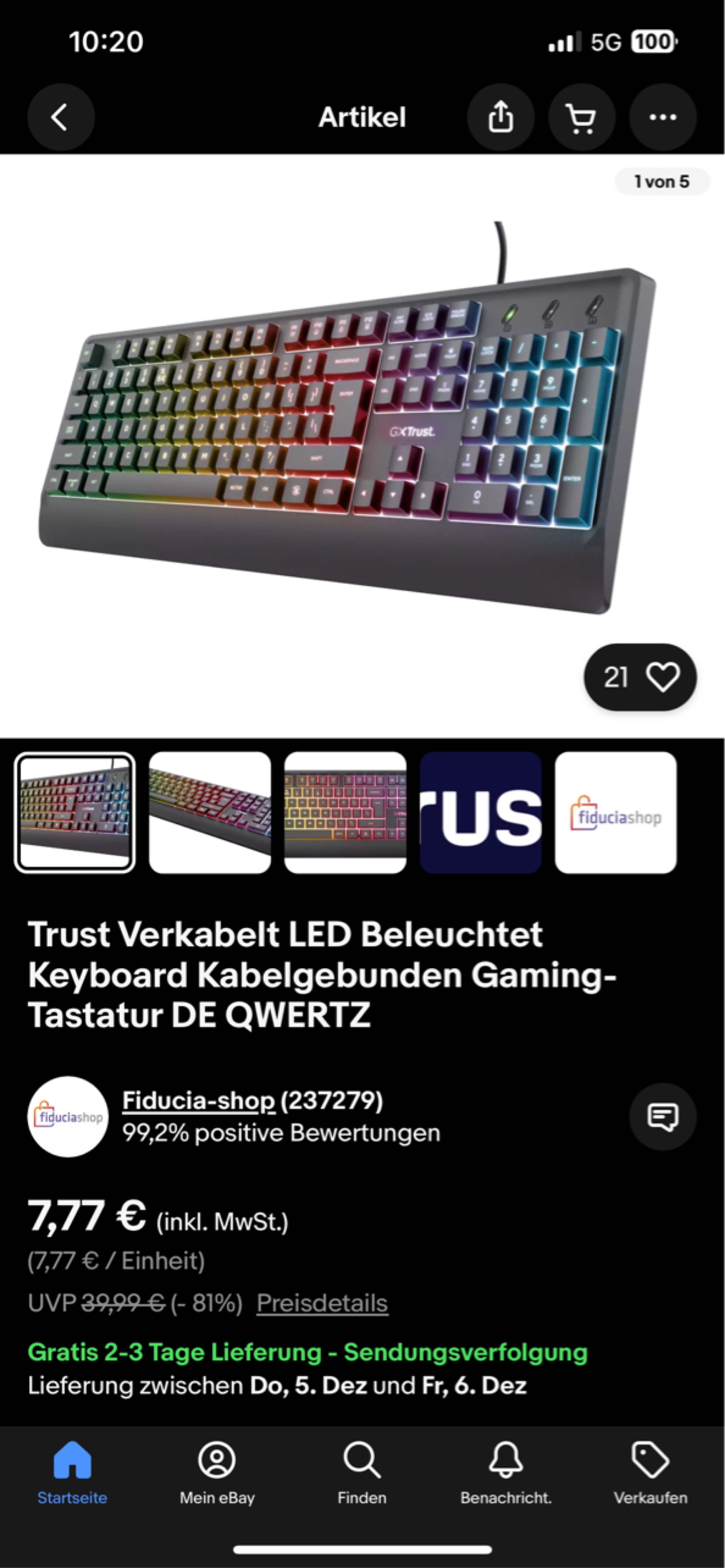 Trust Tastatur beleuchtet