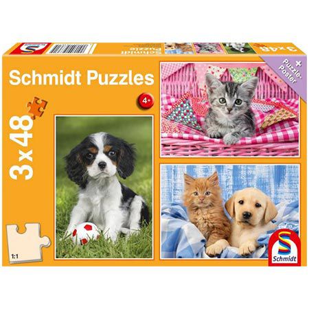 🧩 Schmidt Meine liebsten Haustierbabys Puzzle, 3×48 Teile für 4,10€ (statt 11€)