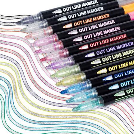 12er Pack ANYUKE Outline Glitzerstifte Stifte für 4,79€ (statt 10€)