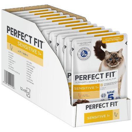 12er Pack Perfect Fit Sensitive 1+ Katzenfutter mit Huhn ab 8,54€ (statt 13€)