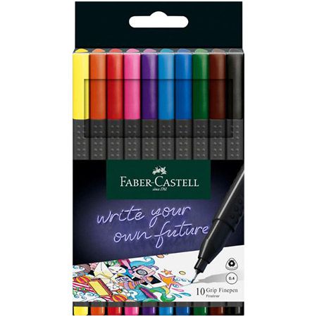 🖋️ 10er Pack Faber-Castell 151610 Grip Fineliner, 0,4mm ab 2,09€ (statt 5€)