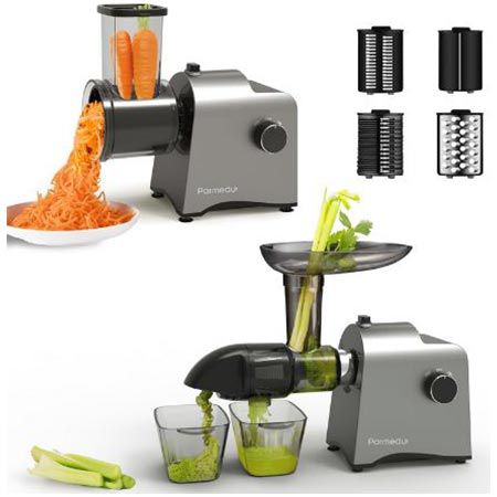 Parmedu 2 in 1 Slow Juicer & Gemüsereibe mit 250W für 59,99€ (statt 100€)