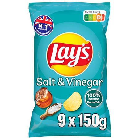 🍟 9er Pack Lays Salt & Vinegar Kartoffelchips, je 150g ab 10,69€ (statt 16€)