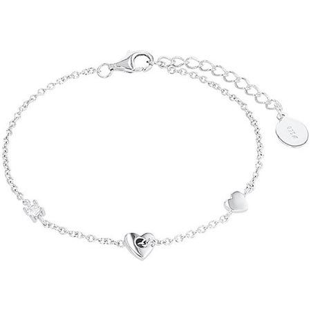 s.Oliver 925 Sterling Silber/Edelstahl Armband mit Herz-Anhänger & Zirkonia für 20,10€ (statt 39€)