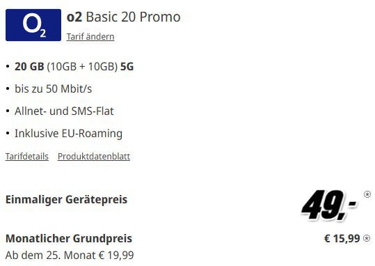 Samsung Galaxy S24 FE für 49€ + o2 20GB Allnet Flat für 15,99€ mtl.