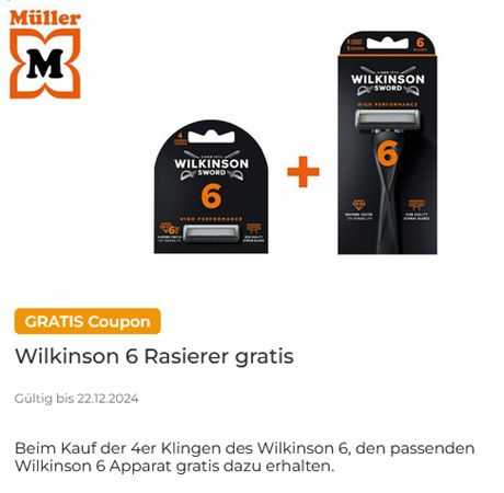 Klingen des Wilkinson 6 kaufen   einen Wilkinson 6 Rasierer gratis dazu