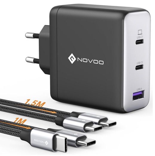 NOVOO 120W USB C GaN Ⅲ Ladegerät mit 3 Ports für 22,43€ (statt 40€)