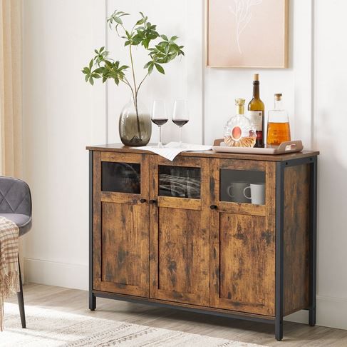 VASAGLE Vintage Sideboard mit 3 Türen für 75,99€ (statt 101€)