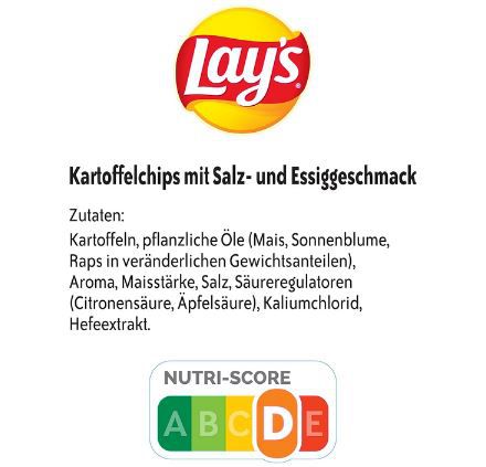 🍟 9er Pack Lays Salt & Vinegar Kartoffelchips, je 150g ab 9,96€ (statt 18€)