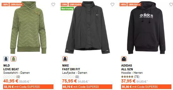 👕 Sportscheck Super Sale Specials mit 20% Rabatt   z.B. Nike Boots für 66€ (statt 85€)