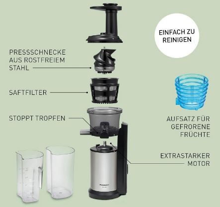 🥤 Panasonic MJ L500S Slow Juicer mit 2 Einsätzen für 149,99€ (statt 170€)