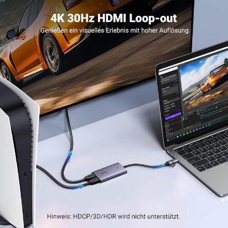 UGREEN Video Capture Card & 4K Loop Out, HDMI auf USB 3.1 für 22,94€ (statt 27€)