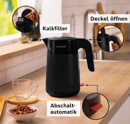 🍵 Bosch TWK2M163 MyMoment Wasserkocher, 1,7L für 27,19€ (statt 35€)