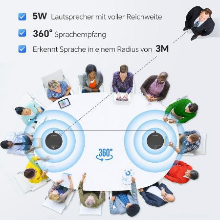 NewlineWork Doppel Konferenz Lautsprecher mit 4 Mikrofonen für 39,99€ (statt 67€)