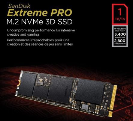 💾 SanDisk Extreme PRO M.2 NVMe 3D SSD mit 1 TB für 89,50€ (statt 119€)