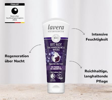 lavera Gute Nacht 2in1 Handcreme &  Maske, 75ml ab 2,95€ (statt 4€)