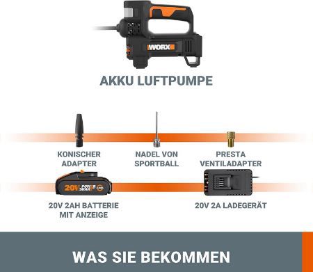 💨 WORX WX092 Luftkompressor & LED Licht Set für 90,47€ (statt 109€)