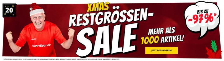 🔥 SportSpar X Mas Restgrößen Sale mit bis zu  97% Rabatt   5€ Gutschein ab 60€!