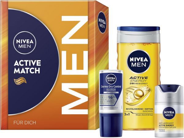 🧴 NIVEA MEN Active Match Geschenkset mit Duschgel, Gesichtspflege & Deo ab 6,30€ (statt 10€)