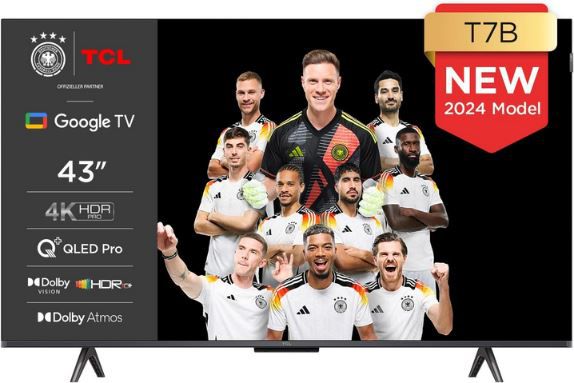 📺 TCL 43T7B 43 4K QLED Pro Smart TV mit HDR Pro für 279€ (statt 327€)