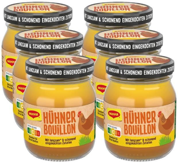 6er Pack Maggi Hühner Bouillon, pastöse Hühnerbrühe im Glas ab 11,05€ (statt 14€)