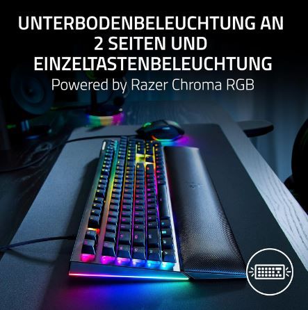 Razer BlackWidow V4 (Green Switch) Mechanische Gaming Tastatur für 129,99€ (statt 149€)