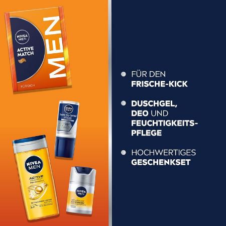 🧴 NIVEA MEN Active Match Geschenkset mit Duschgel, Gesichtspflege & Deo ab 6,30€ (statt 10€)