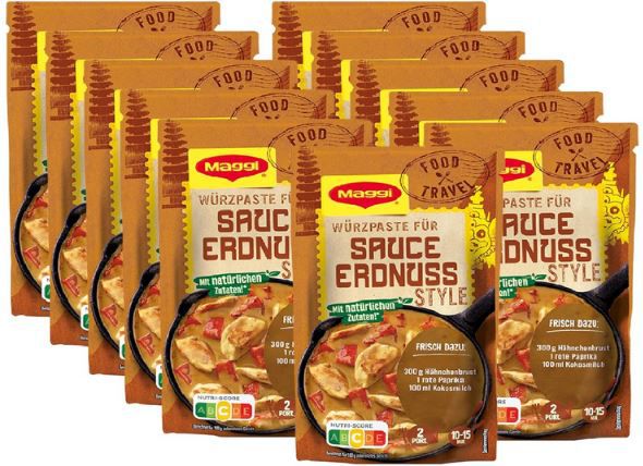 🥜 11er Pack Maggi Food Travel Würzpaste Erdnuss Asian Style ab 7,58€ (statt 13€)