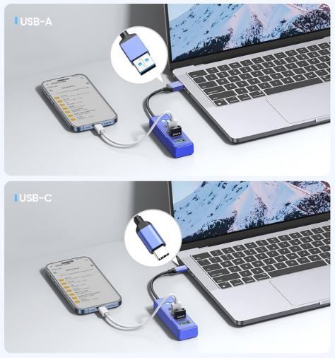 💻 ORICO 4 Port USB C/A Hub mit Kabel für 5,99€ (statt 10€)