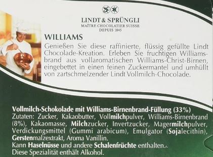 🍐 12er Pack Lindt & Sprüngli Williams Tafel, je 100g für 28,62€ (statt 32€)