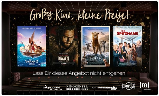 🎞️ 2 Kinopolis Kinotickets + 🍿 Popcorn, 🧀 Nachos & 🥤 Getränken für 30,49€ (statt 53€)