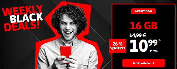 BlackSIM 5G Tarife   z.B. Allnet 50GB 5G für 19,99€ mtl. (monatlich kündbar)