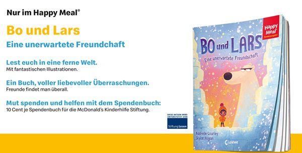 Neues Gratis Spendenbuch bei McDonalds: Bo und Lars