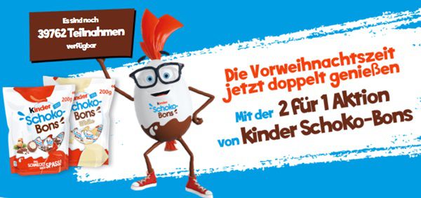 kinder Schoko Bons: 2 für 1 Aktion