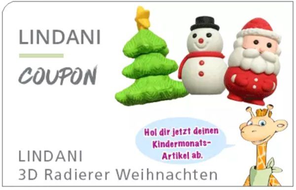 Linda Apotheken: LINDANI 3D Radierer Weihnachten gratis