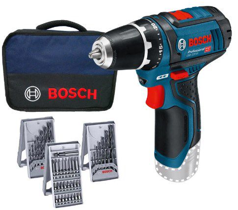 Bosch GSR 12V 15 Akku Bohrschrauber inkl. Bohrer Sets im Softbag für 68,59€ (statt 90€)