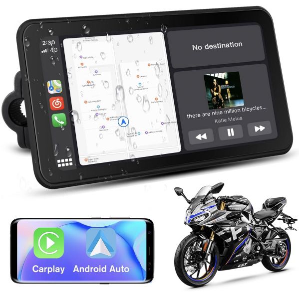 6,25 Zoll Motorrad Carplay Android Auto Display mit Dashcam für 104,99€ (statt 150€)