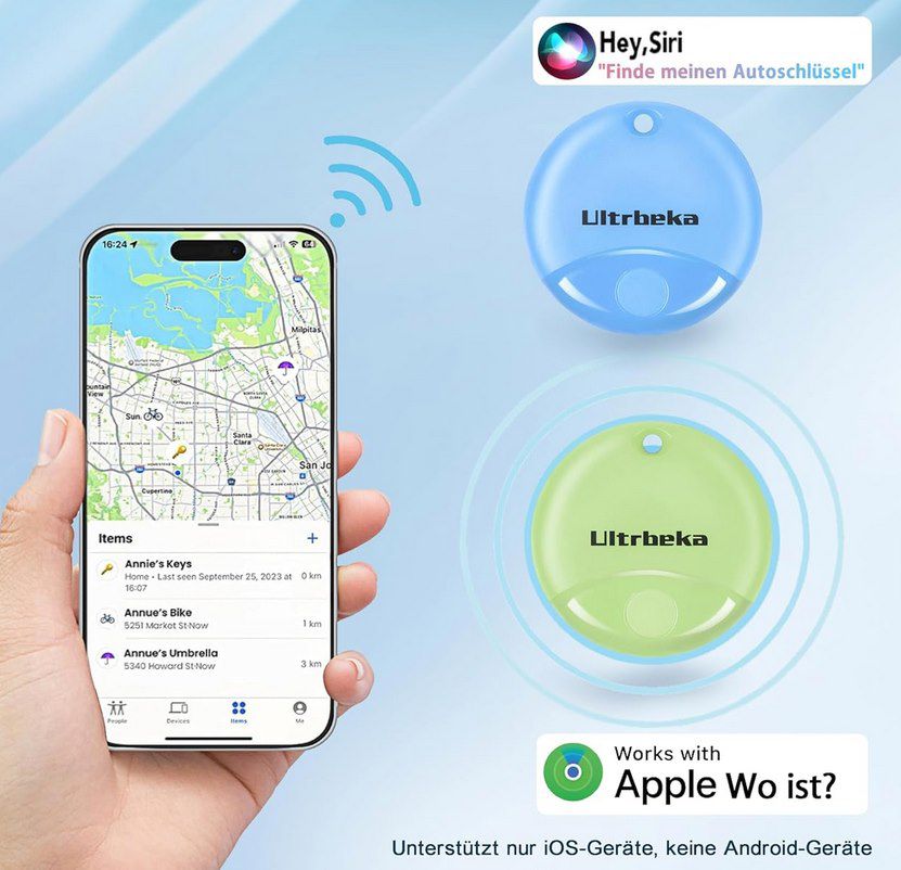 AirTag Alternative?!? 4x Ultrbeka Smart Tag (nur iOS) für 19,49€ (statt 28€)