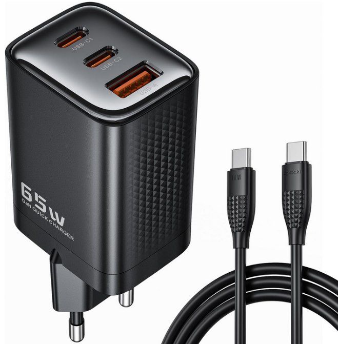 toocki 65W USB C Ladegerät mit 3 Ports für 19,79€ (statt 30€)