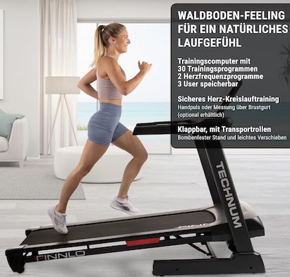 HAMMER Finnlo Laufband Technum mit Klappfunktion für 1.195€ (statt 1.500€)