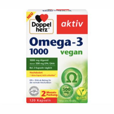 💊120 Kapseln Doppelherz Omega-3 1000 (vegan) ab 10,72€ (statt 16€)