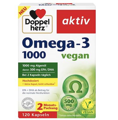 💊120 Kapseln Doppelherz Omega 3 1000 (vegan) ab 10,72€ (statt 16€)