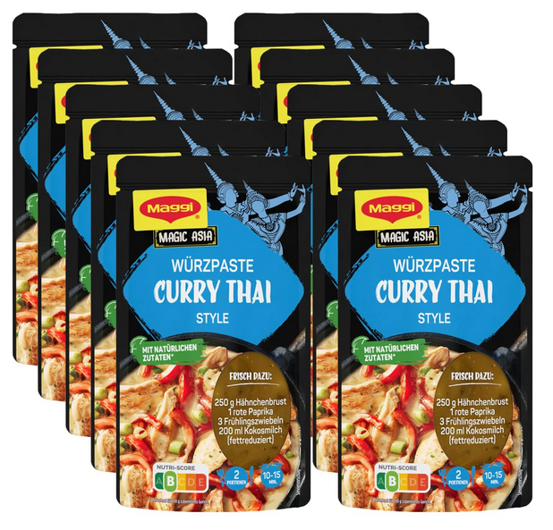 🍜 10x MAGGI Food Travel Würzpaste Curry Thai Style für 5,62€ (statt 11€)