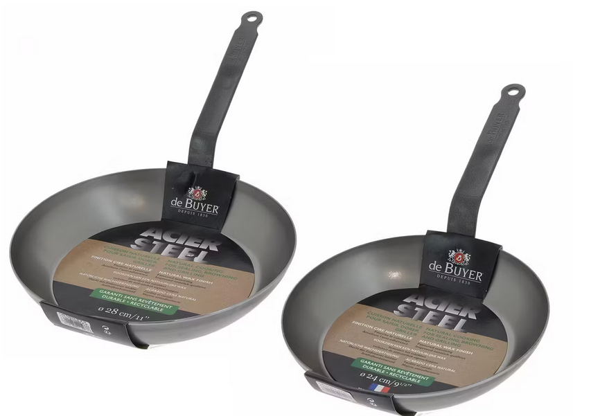 De Buyer Pfannenset mit Wok 3 teilig 24&28cm für 75,90€ (statt 162€)