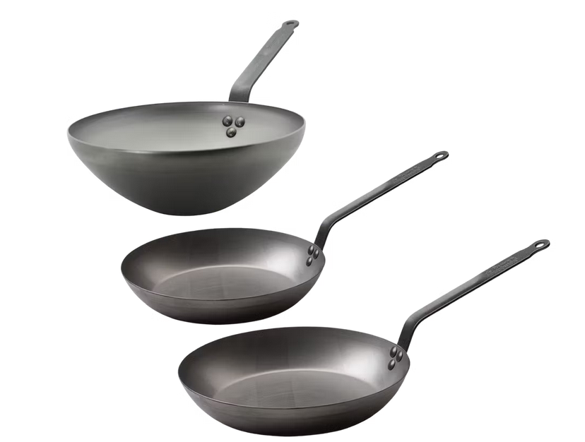 De Buyer Pfannenset mit Wok 3-teilig 24&28cm für 75,90€ (statt 146€)