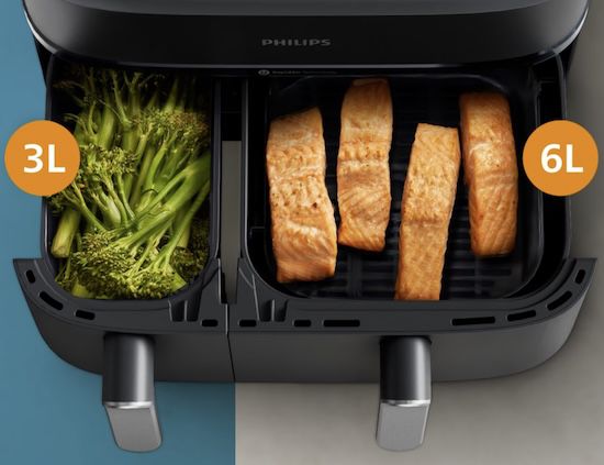 🍗 Philips Dual Airfryer NA351 mit Doppelkorb (9L) für 139€ (statt 180€)