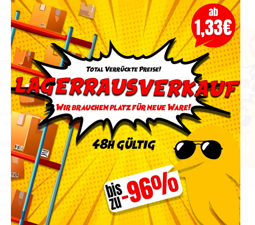 Picksport Lagerrausverkauf: Artikel ab 1,33€ + VSK