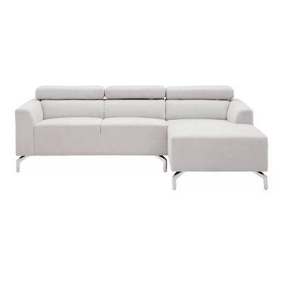 Bessagi Home Wohnlandschaft Filou in Hellgrau Samt für 384,32€ (statt 566€)