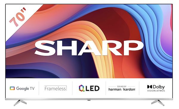 Sharp 4T C70GPX   70 Zoll QLED UHD Fernseher für 596,45€ (statt 770€)